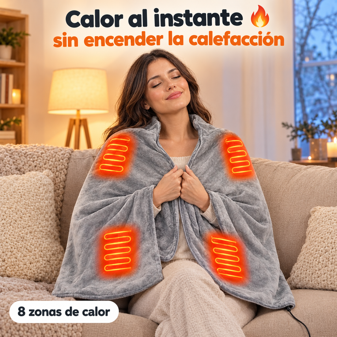 Manta eléctrica térmica con 3 niveles de temperatura