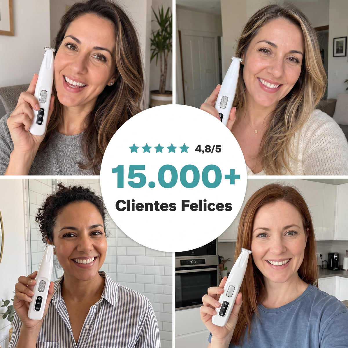 Cuatro mujeres sonriendo con la recortadora para mascotas ZenTrimer